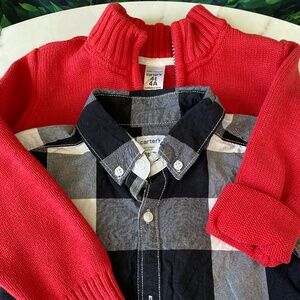 Carter's Buffalo Plaid with Red Sweater size 4T